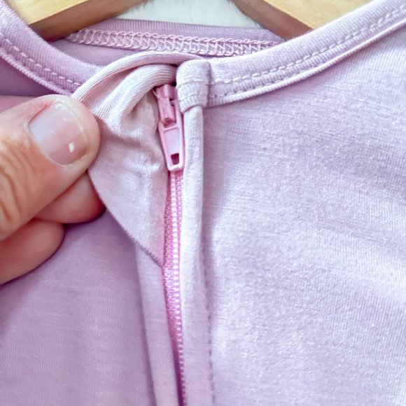 NEW! Infant Girls Dusty Mauve Bamboo Sleepers/Rompers | 2 Way Zipper - Picture 2 of 5